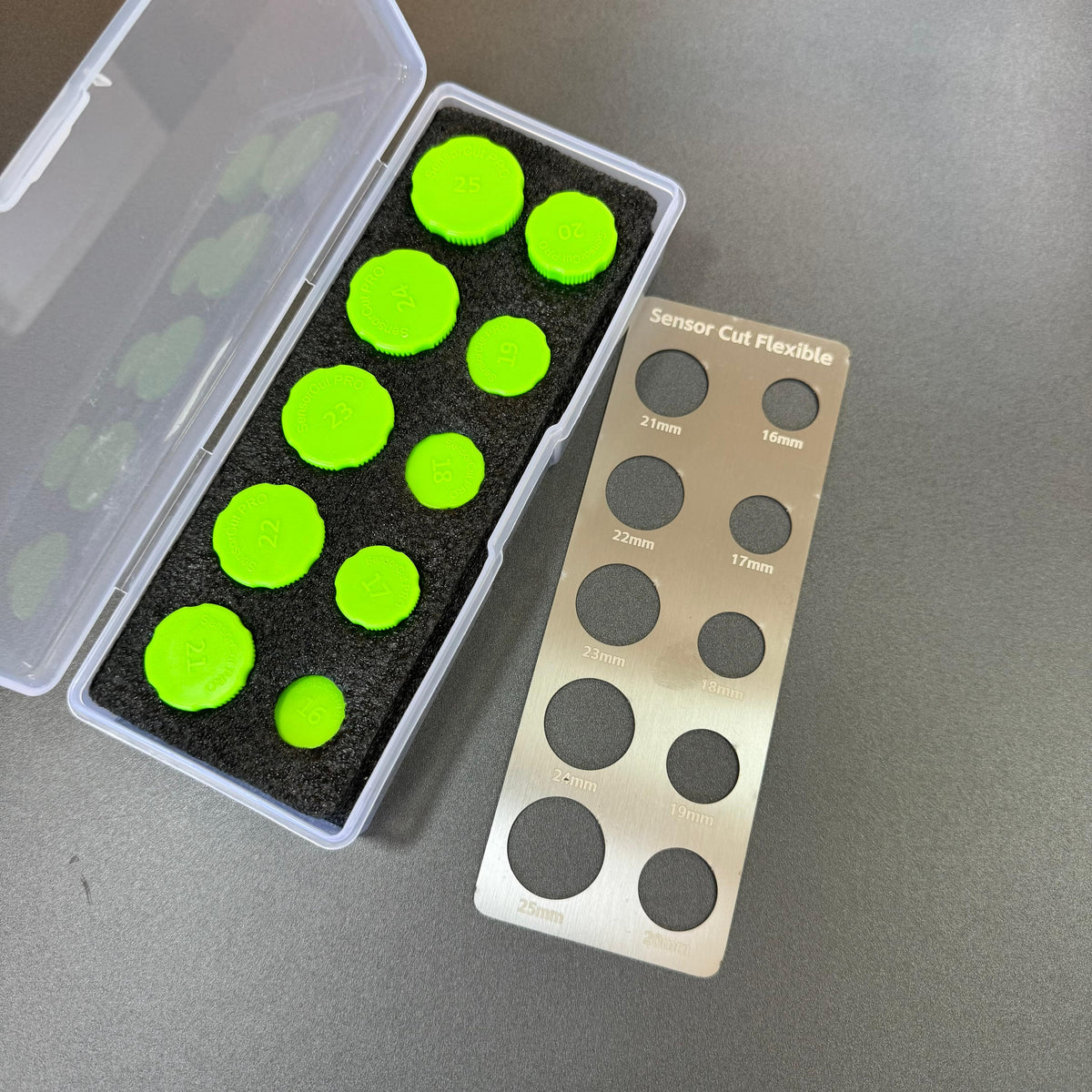 Kit Estojo Profissional para Corte de Sensores com Moldes e Régua | Ferramentas para PPF e Window Film