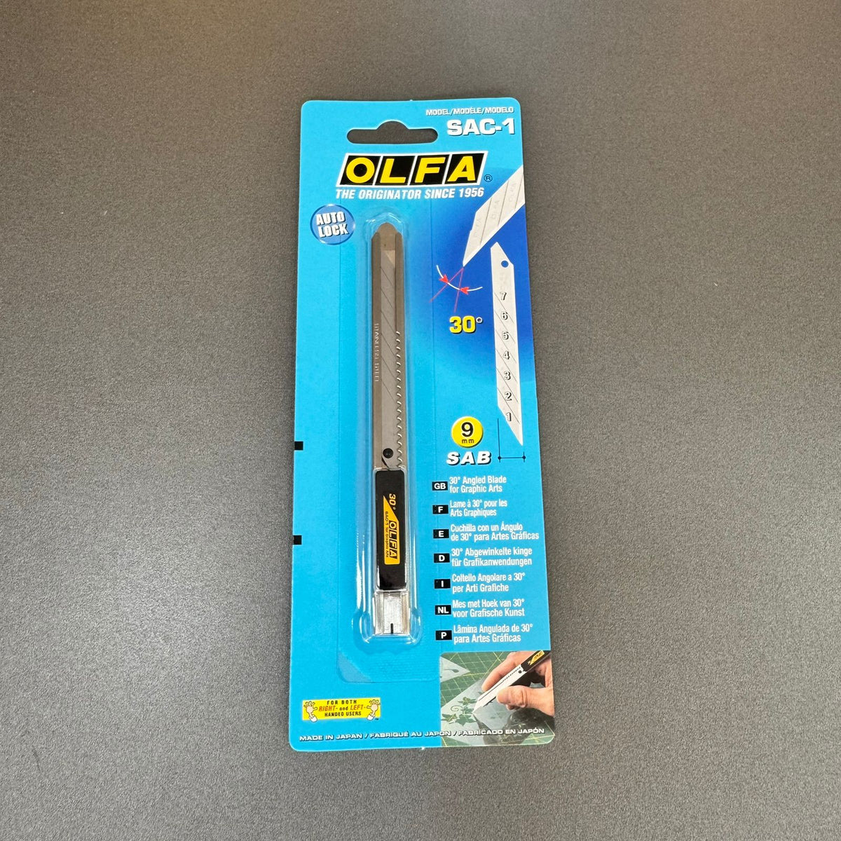 Estilete OLFA SAC-1 Slim 9mm em Aço Inox | Estilete Profissional de Precisão para PPF, Window Film e Adesivos