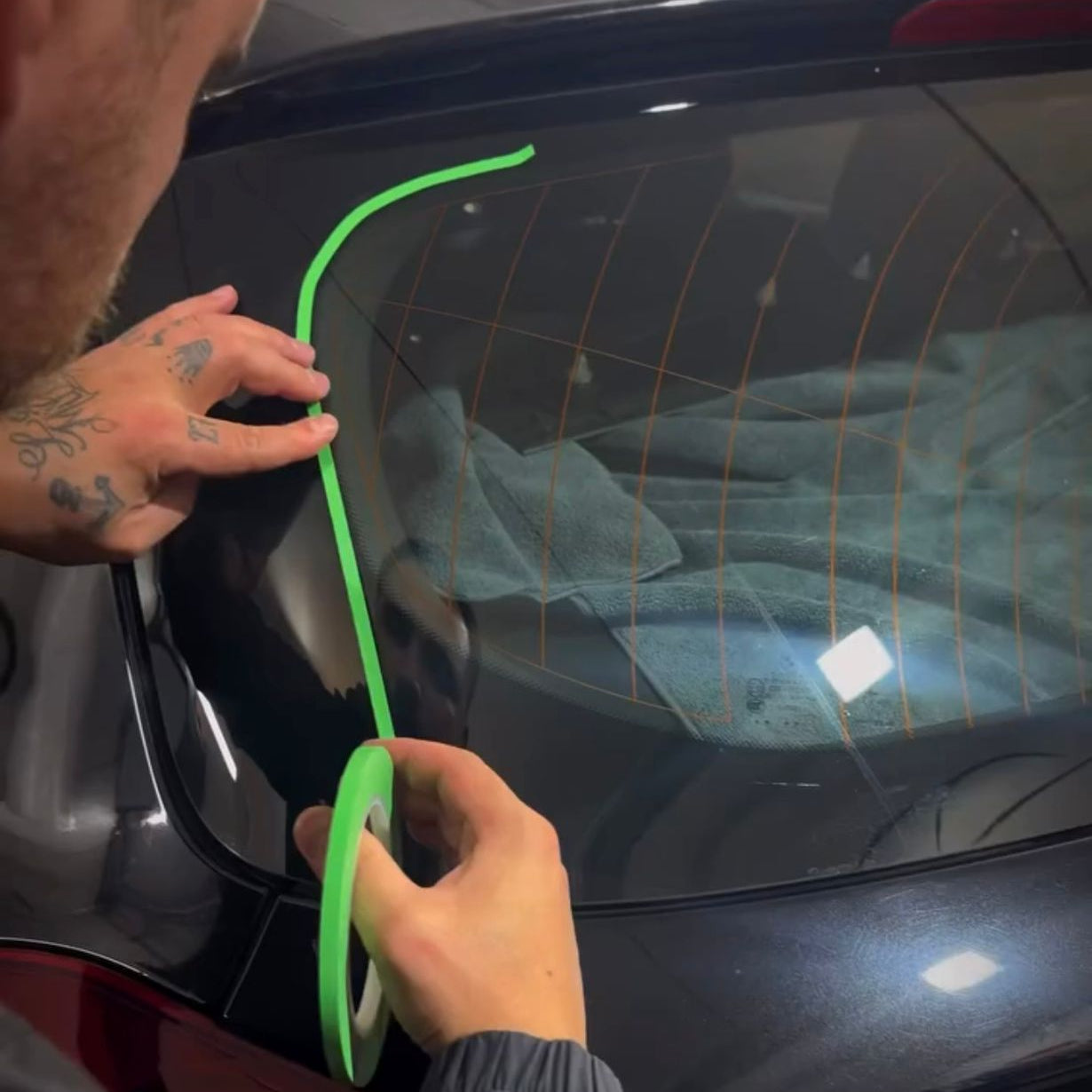 Kit com 5 Fitas Adesivas Fineline Green 33m x 5mm | Alta Temperatura para PPF e Envelopamento