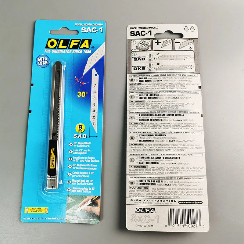 Estilete Olfa Inox Slim SAC-1 9mm