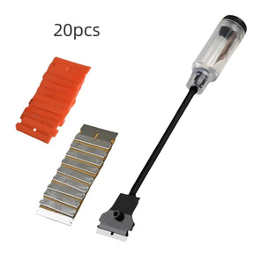 Raspador Lâmina Cabo Longo 30cm Metal + Kits De Lâminas
