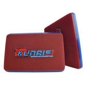Borracha Dupla Camada Kunaisi 10x7cm — Tendão Bovino TPU | Vermelha 75° ou Azul 70°