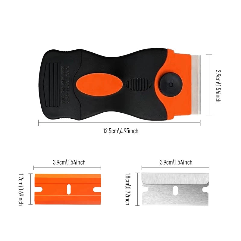 Raspador Ratinho Laranja com Capa de Proteção — 1 Lâmina ou Cx de Lâminas