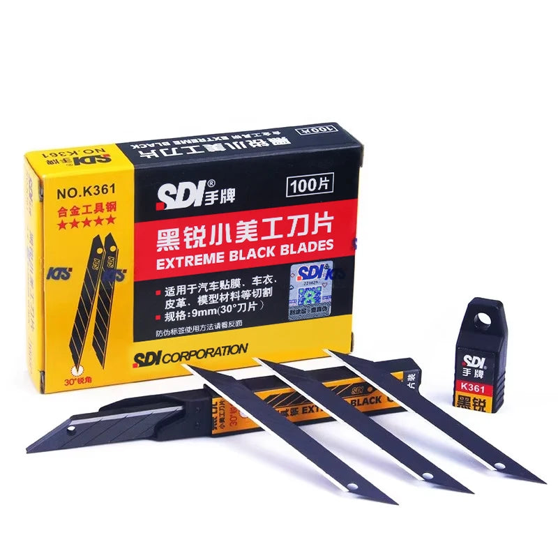 Caixa com 100 Lâminas SDI Black 9mm — Ângulo 30°