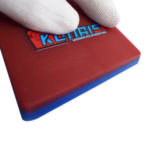 Borracha Dupla Camada Kunaisi 10x7cm — Tendão Bovino TPU | Vermelha 75° ou Azul 70°