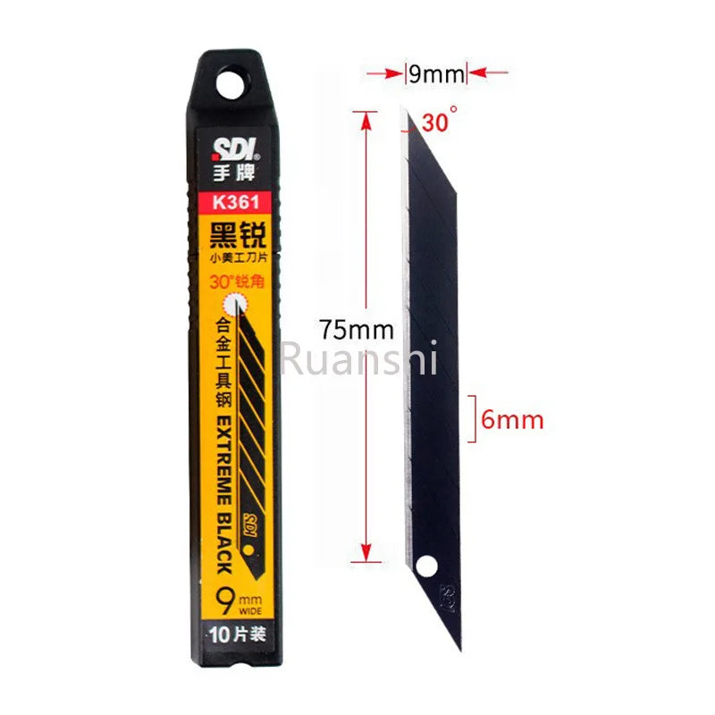 Caixa com 100 Lâminas SDI Black 9mm — Ângulo 30°