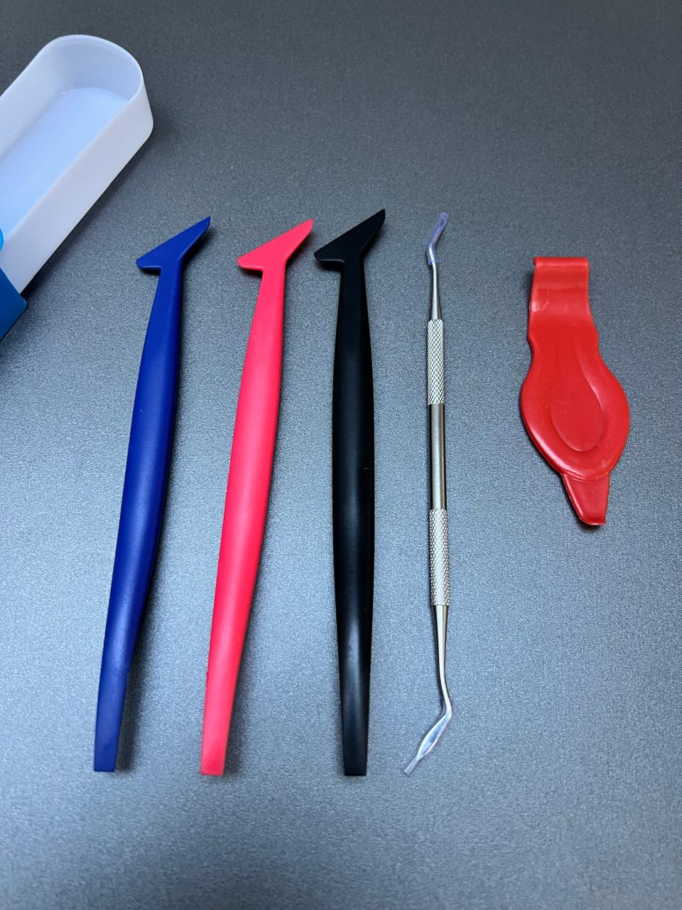 Kit 5 Espátulas Acabamento Profissional   Precisão em Envelopamento