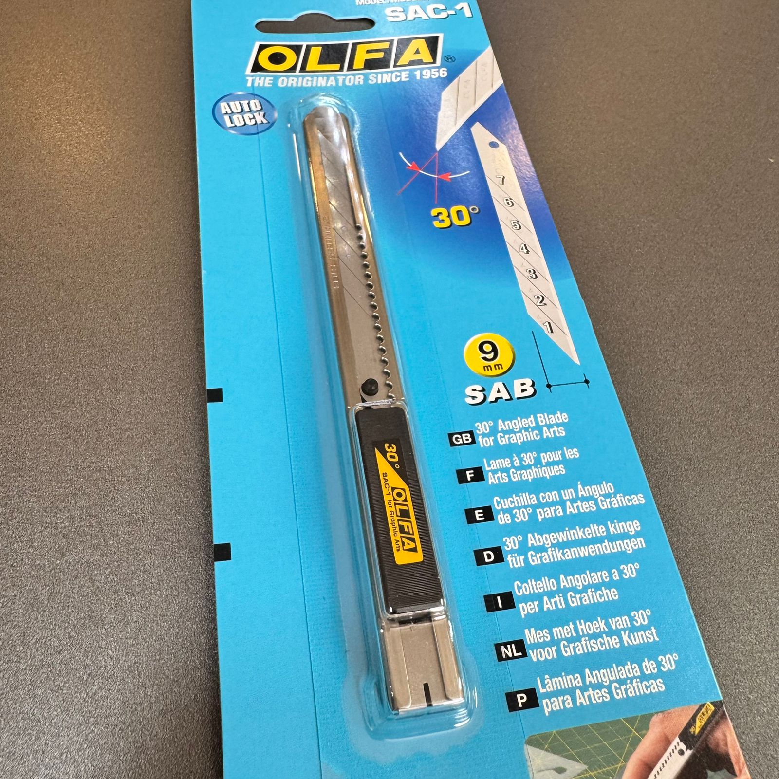 Estilete OLFA SAC-1 Slim 9mm em Aço Inox | Estilete Profissional de Precisão para PPF, Window Film e Adesivos