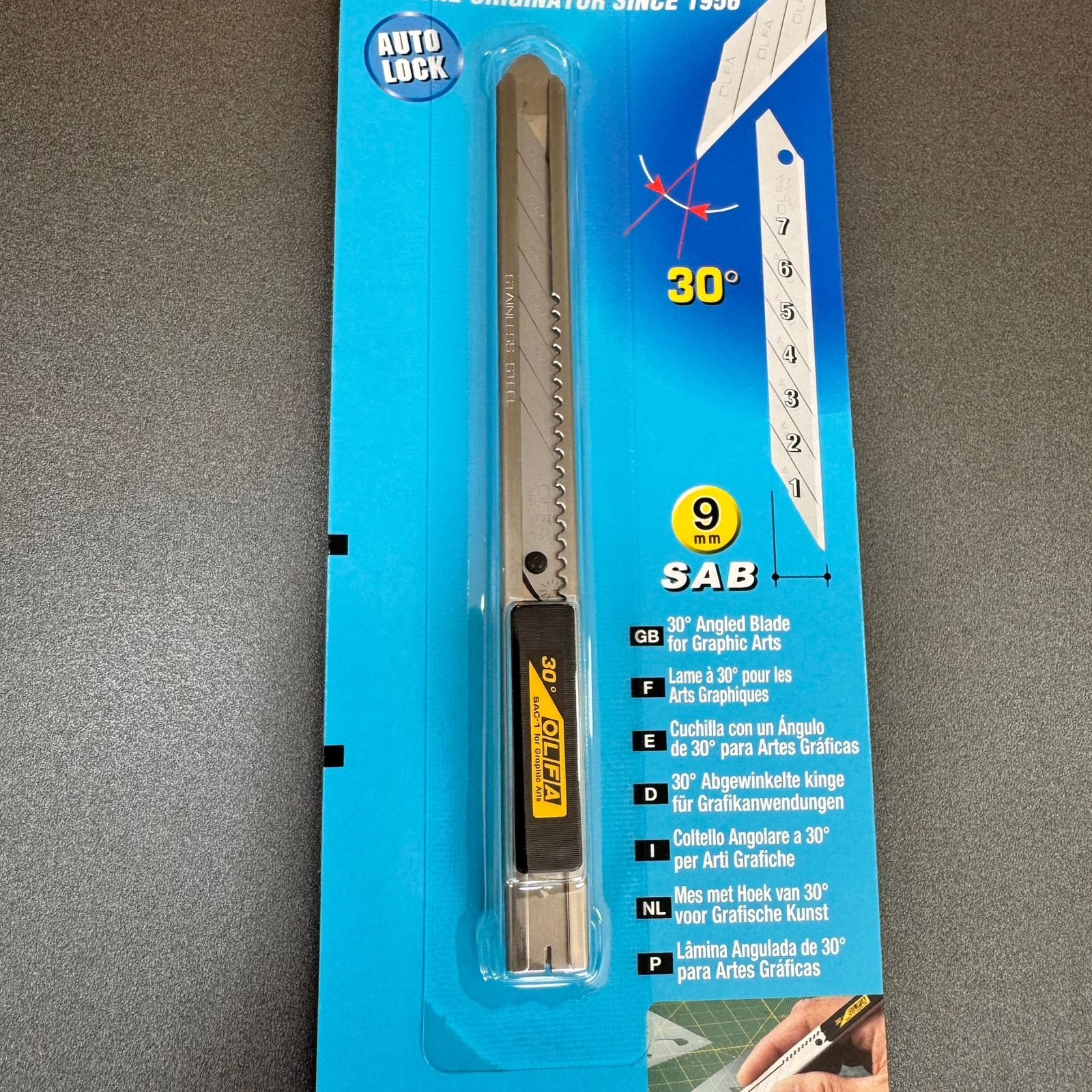 Estilete OLFA SAC-1 Slim 9mm em Aço Inox | Estilete Profissional de Precisão para PPF, Window Film e Adesivos