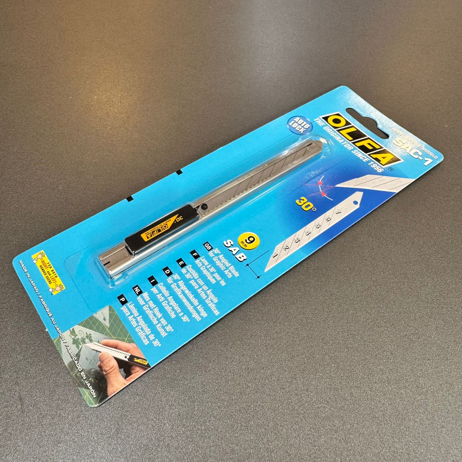 Estilete OLFA SAC-1 Slim 9mm em Aço Inox | Estilete Profissional de Precisão para PPF, Window Film e Adesivos