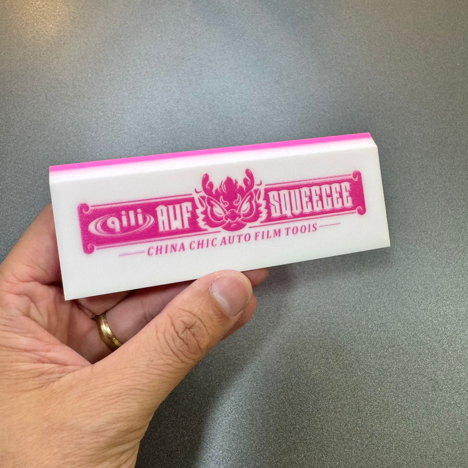 Borracha Qilitools Rígida 2 Lados — Rosa e Branco 14cm | 1 ou 2 Unidades