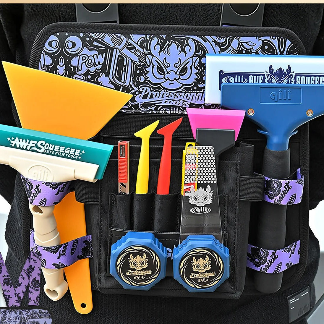 Bolsa de Ferramentas de Peito QiliTools PRO | Organizador Profissional para Instaladores de PPF, Window Film e Adesivos