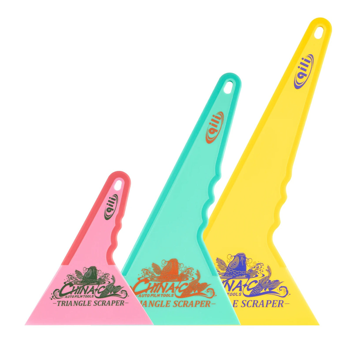 Kit com 3 Batedores Premium Qili Tools Cabo Emborrachado | Com Fita Protetora (28,5cm / 23,5cm / 14,5cm)